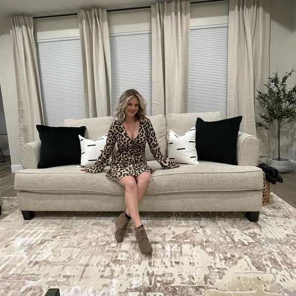 Flare sleeves leopard dress - Picture 1 of 5